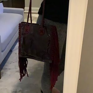 Tamara Mellon rock naplack Burgundy tote